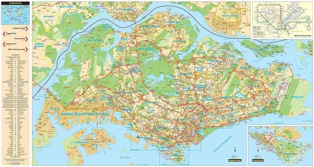 Karte der Stadtviertel von Singapur