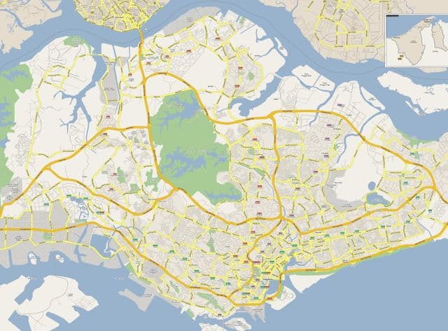Straßenkarte von Singapur