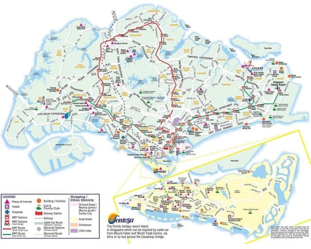 Straßenkarte von Singapur