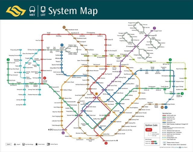 Karte der U-Bahn-Station Singapur