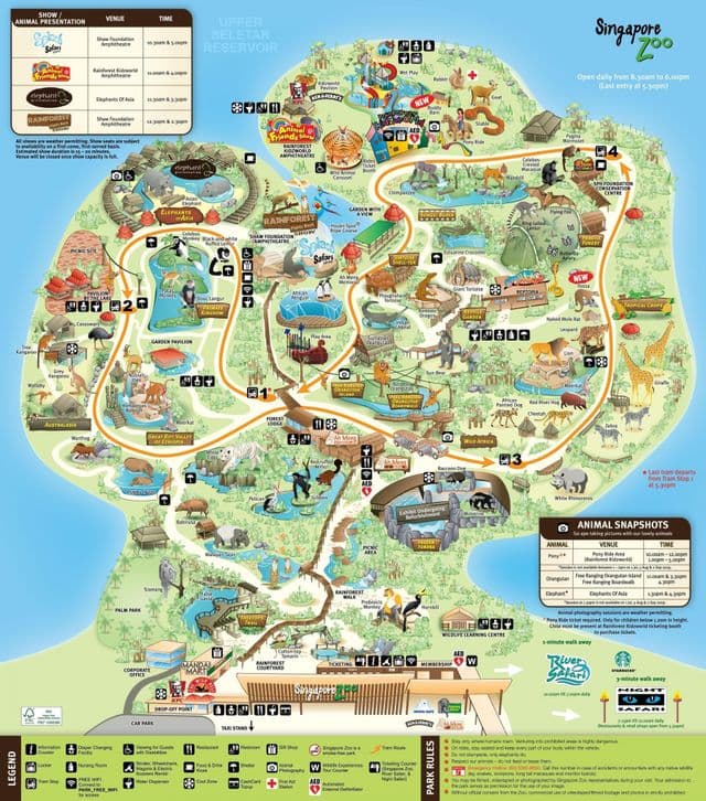 Karte des Zooparks von Singapur