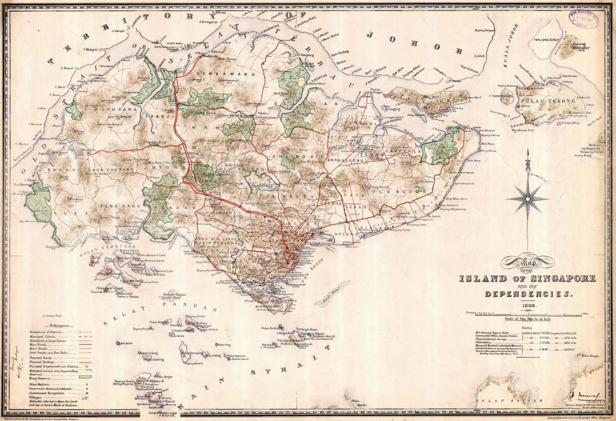 Historische Karte von Singapur