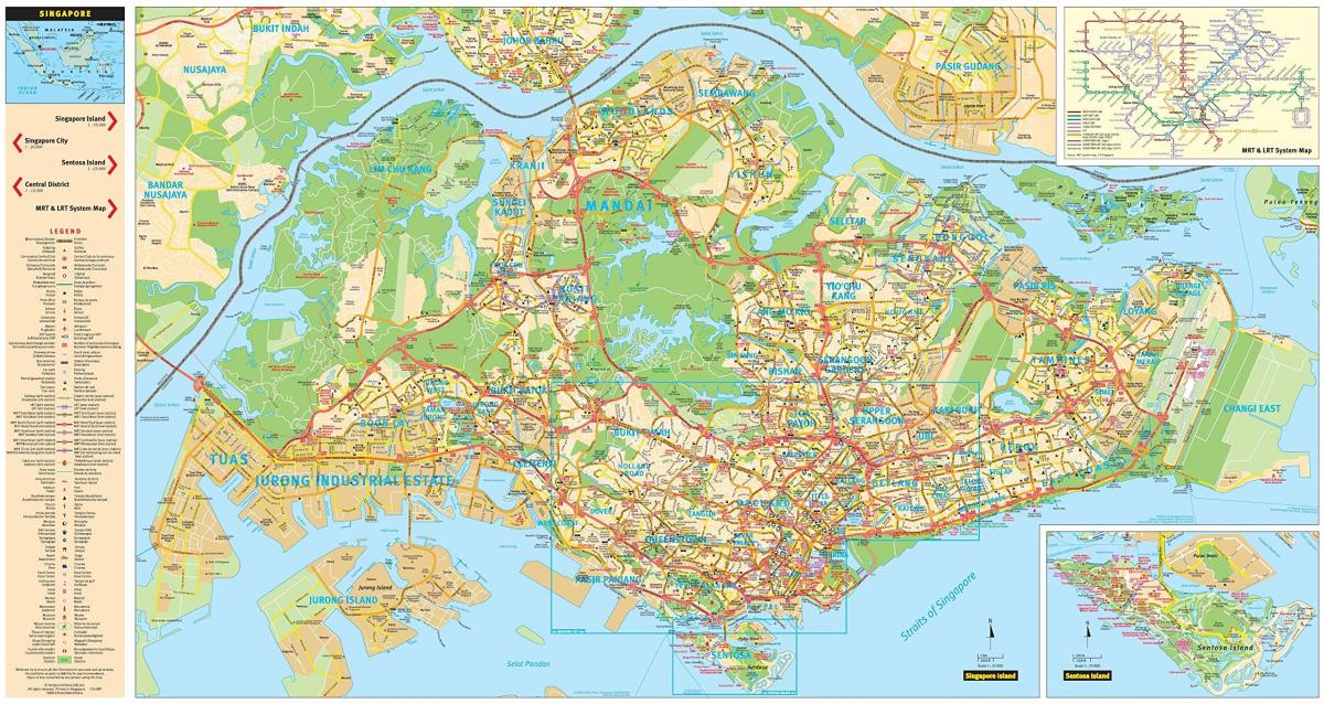 Karte der Stadtviertel von Singapur