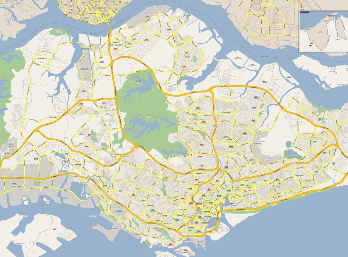 Straßenkarte von Singapur