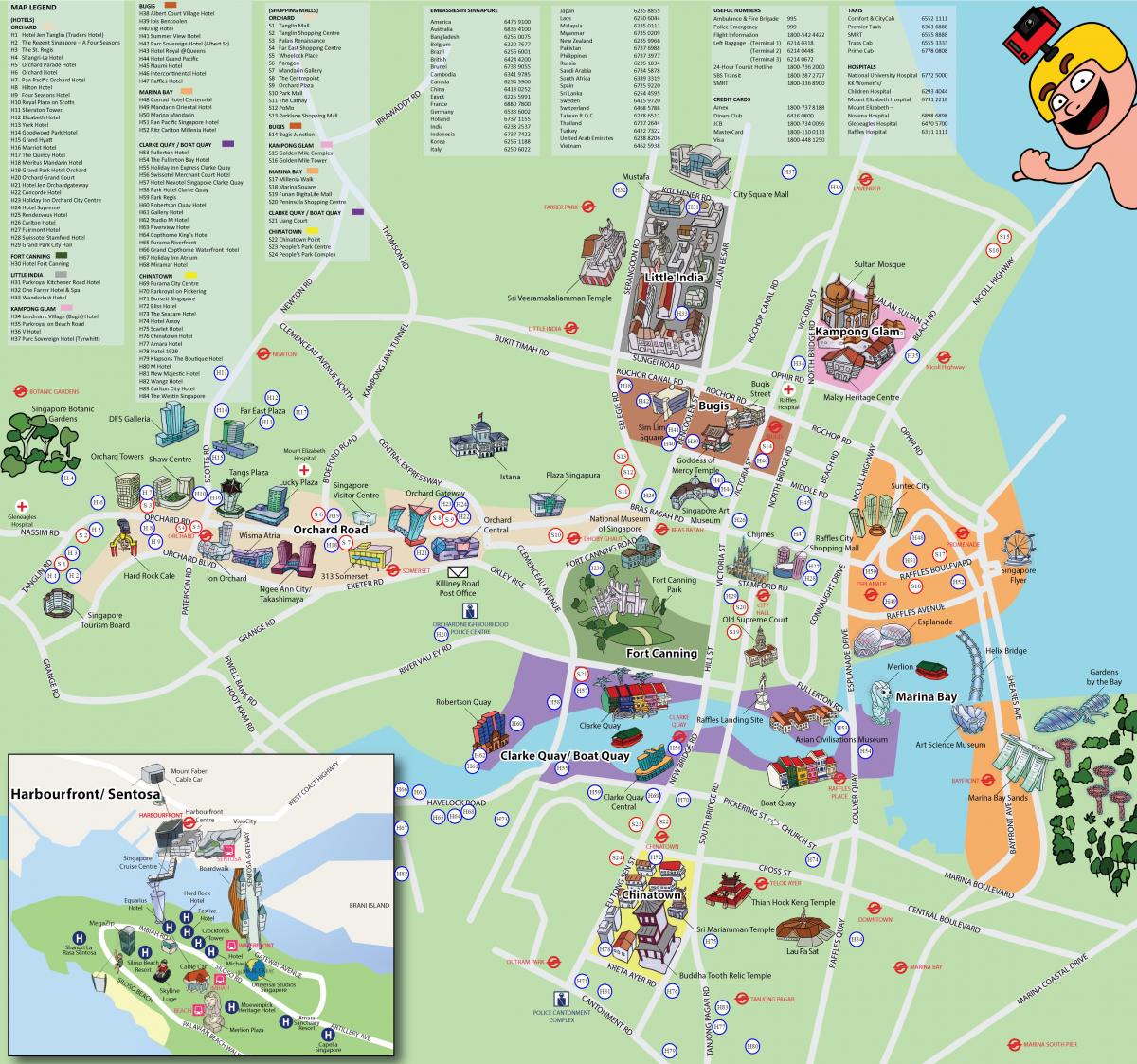 Singapur Besichtigungskarte